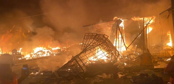 Nouvel incendie au marché Ocass: 35 cantines et 40 étals consumés